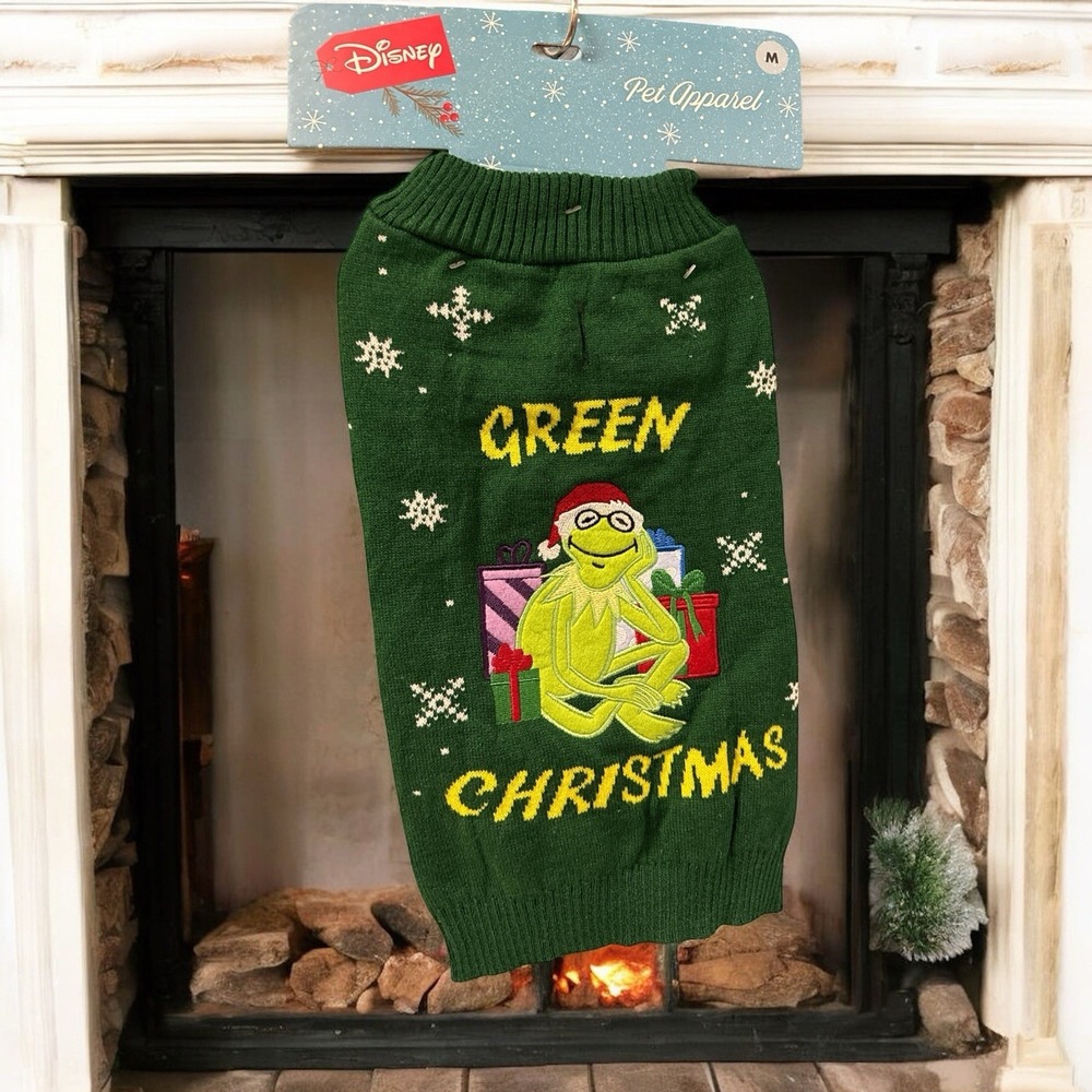 Disney Kermit The Frog Pet Sweater Green Christmas Halloween Cat Dog Costume L‎